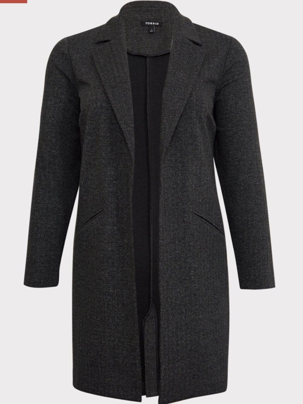 torrid Knit Herringbone Open Front Trench Blazer Size M/L